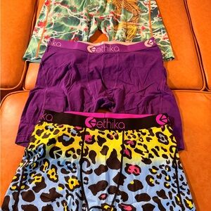 Ethika Men’s Purple & Multicolor Boxer Briefs - 3 Pack Bundle
